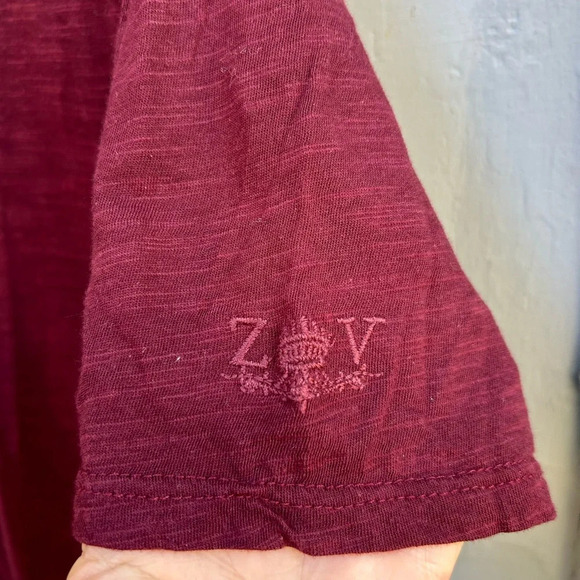 Zadig and Voltaire Burgundy  Toby flamme tee, size M - Picture 6 of 9